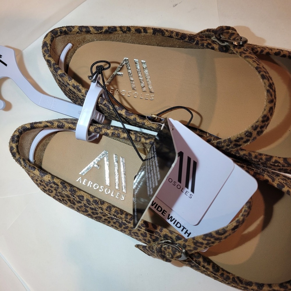 Aerosoles All Womens 7W Mary Jane Flats Leopard Print‎ Wide Width Cushioned NEW - Picture 7 of 8